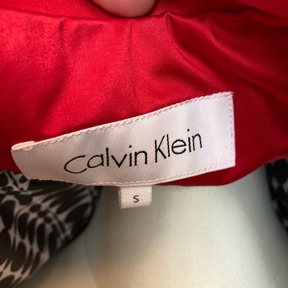 Darling, red sateen, Calvin Klein raincoat size small. - Picture 9 of 15